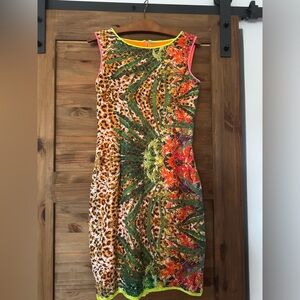 Elie Tahari tropical print Claudia dress size 6